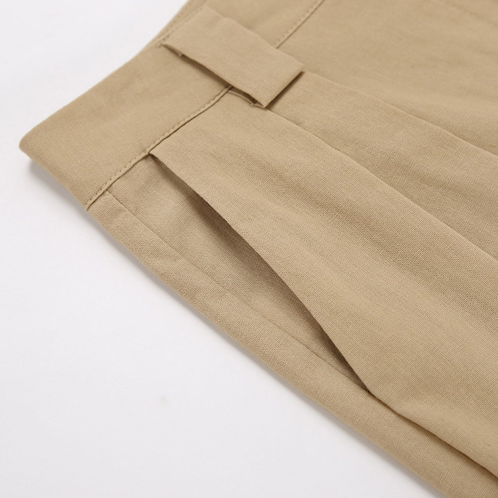 2 Pezzi Vestito Da Donna In Lino Estivo Gilet Completo Gamba Larga Pantaloni Business Tempo Libero Vacanza Set Lavoro Confortevole Tuta Da Ginnastica Temperamento Alla Moda Completi Cerimonia