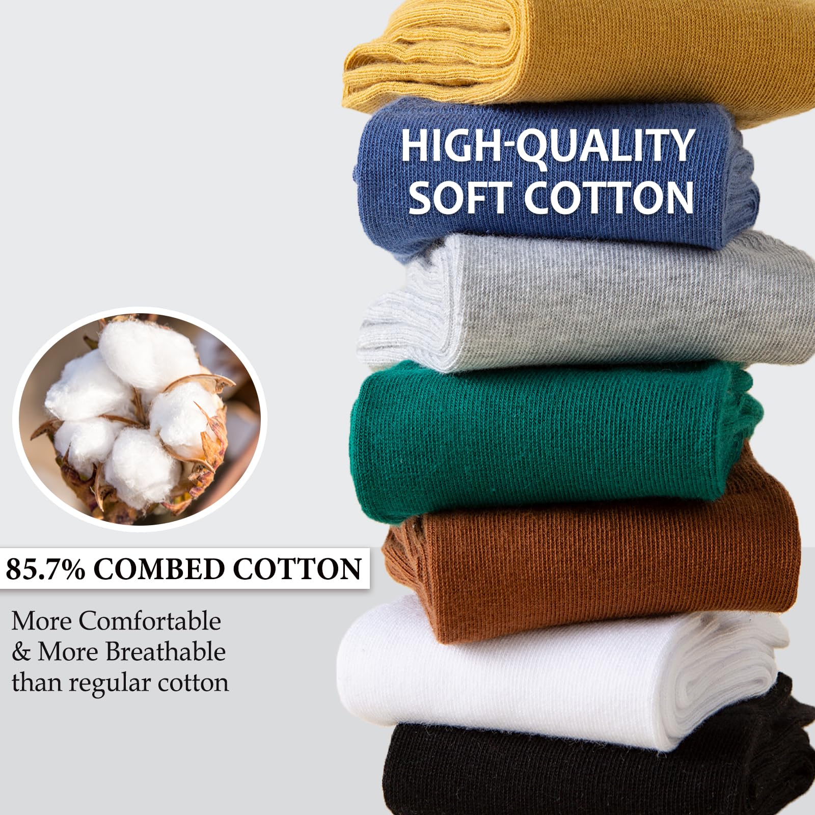 Wamicu Calzini Uomo E Donna, 5 Paia Calzini Donna Cotone, Ottima Qualità Di Cotone Calzini Unisex, Confortevoli E Traspirante Calze Running