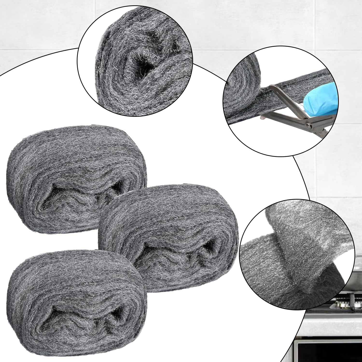 Lana D'Acciaio Fine - 5 Rotoli Da 15m + Guanti E Forbici Per Pulizie E Antitopo - Foto 11