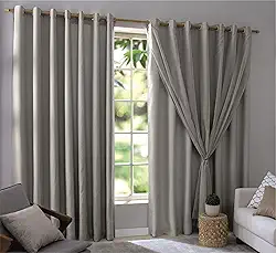 Cortina Blackout 100% Com Voil 2,80m x 2,30m Quarto/Sala/Casa Corta Luz em Tecido com Ilhós Blecaute (Cinza)