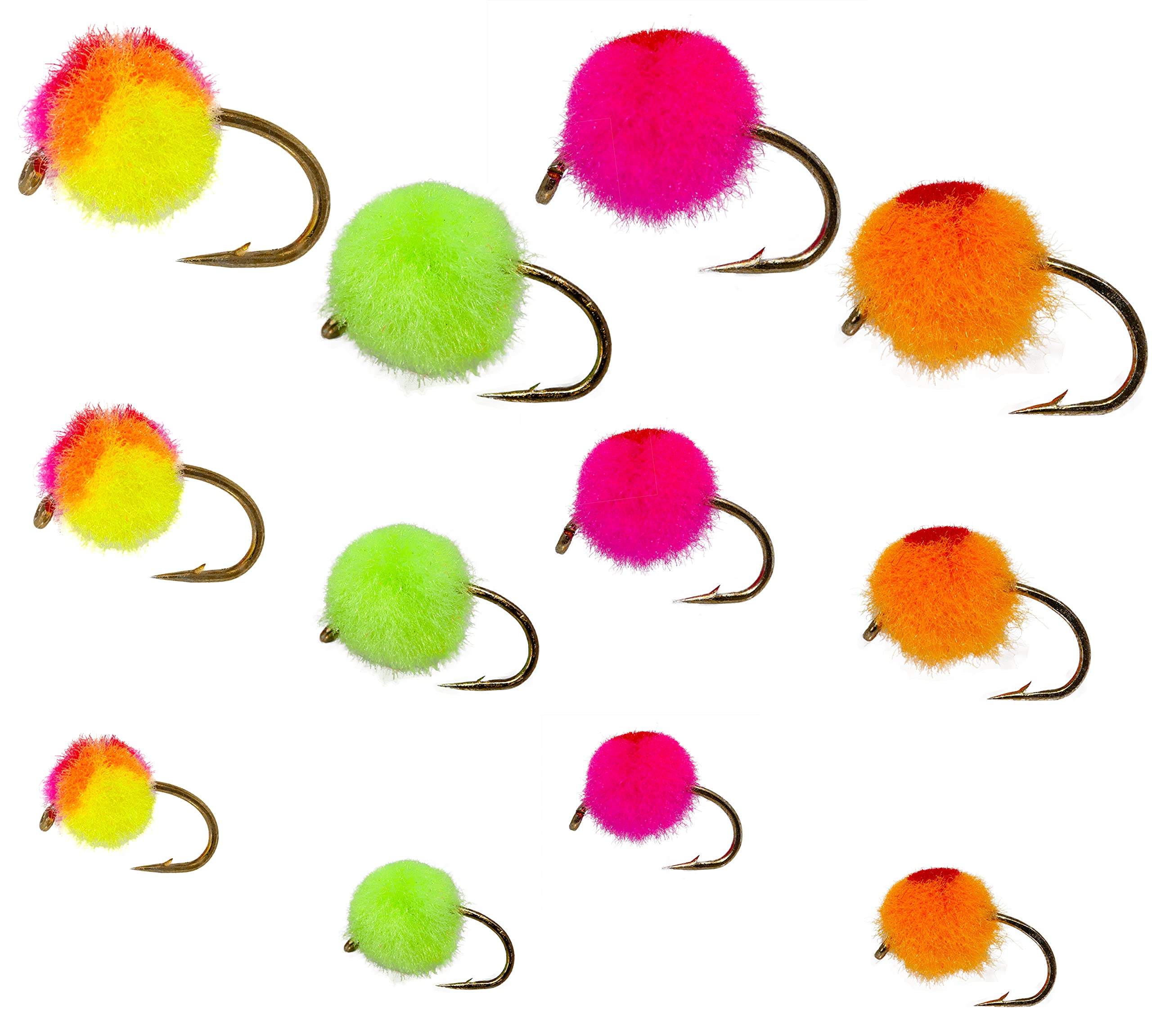 12 Glow Bug Fly and Egg Steelhead Fly Lure Assotment | Trout and Salmon Fly Fishing Flies