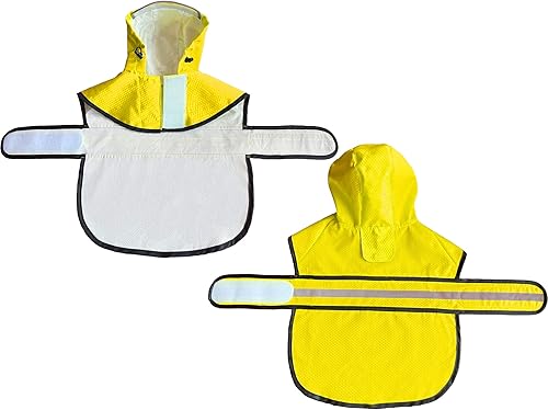 Miniatura 10 de Impermeable para perro, impermeable, reflectante, impermeable, poncho con capucha y correa ajustable para el vientre y agujero para la correa para