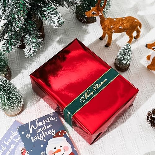 Miniatura 4 de NESCCI Papel de regalo metálico, papel de color sólido, 3 rollos, 17 pulgadas x 32.8 pies por rollo, papel de regalo perfecto para bodas, día de San