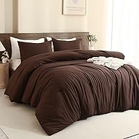Paxrac Earthy Brown Queen Comforter Set 3-Piece - Lightweight All-Season Soft Fluffy Bedding (90x90in + 2 Pillowcases)