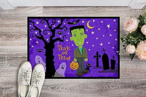 Miniatura 2 de Caroline's Treasures VHA3021JMAT - Tapete de Halloween Frankie Frankenstein de 24 x 36 pulgadas, tapete para puerta delantera, para interiores y