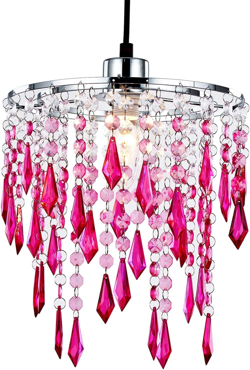 Innoteck Cherry Ceiling Chandelier Acrylic Light Shade, Pink & Light ...
