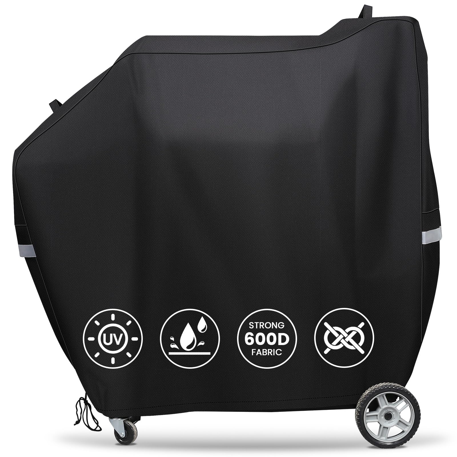 QuliMetal Smoker Cover for Masterbuilt Gravity Series 560, 800, 600, 900, Digital Charcoal Grill Cover, Compatible with MB20080220 & MB20040221, 600D Waterproof Material, Black