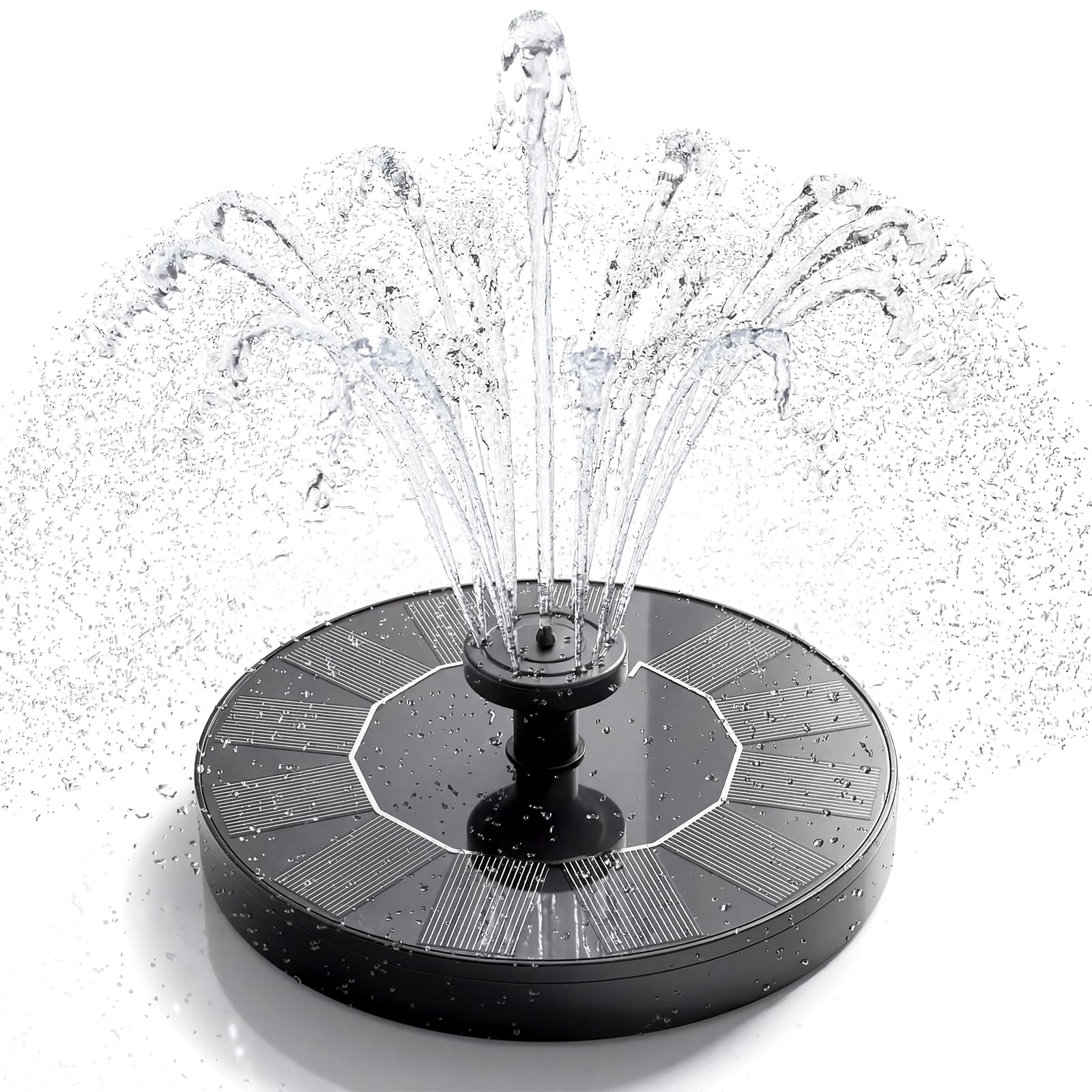 AISITIN Solarbrunnen für Draussen,Solar Springbrunnen für Außen mit 6 Verschiedene Fontänenstile, Solar Teichpumpe Solar Schwimmender Fontäne Pumpe für Garten,Teich,VogelBad,DIY Wasserspiel