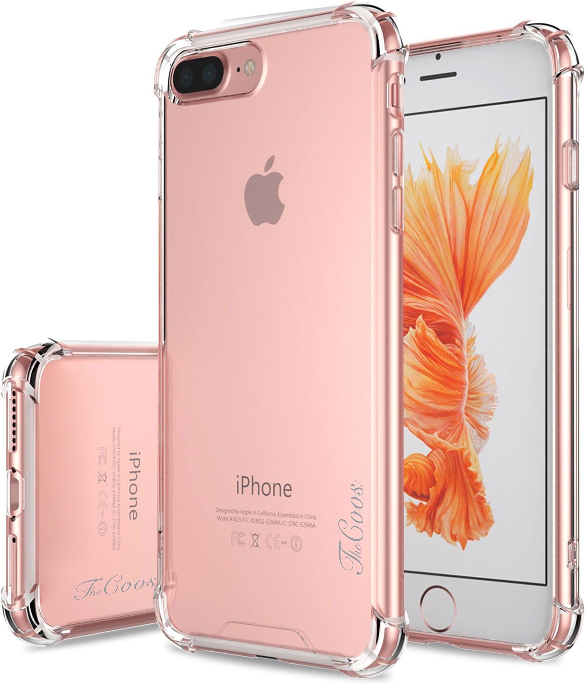 TheCoos Compatible for iPhone 8 Plus iPhone 7 Plus Case Shock-Absorption Bumper Cover Anti-Scratch Clear