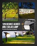 Solar Lights Outdoor Lighting IP65 Waterproof, 63LED Soalr Spotlights, 6 Pack Solar Powered Lights for Outside, Outdoor, Yard, Landscape Lights-Warm White