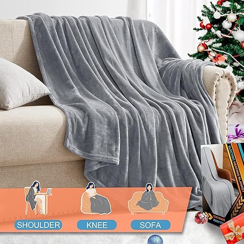 Miniatura 6 de Manta térmica eléctrica de tamaño matrimonial de 50 x 60 pulgadas manta eléctrica de lujo extra cálida ligera y acogedora para cama matrimonial con