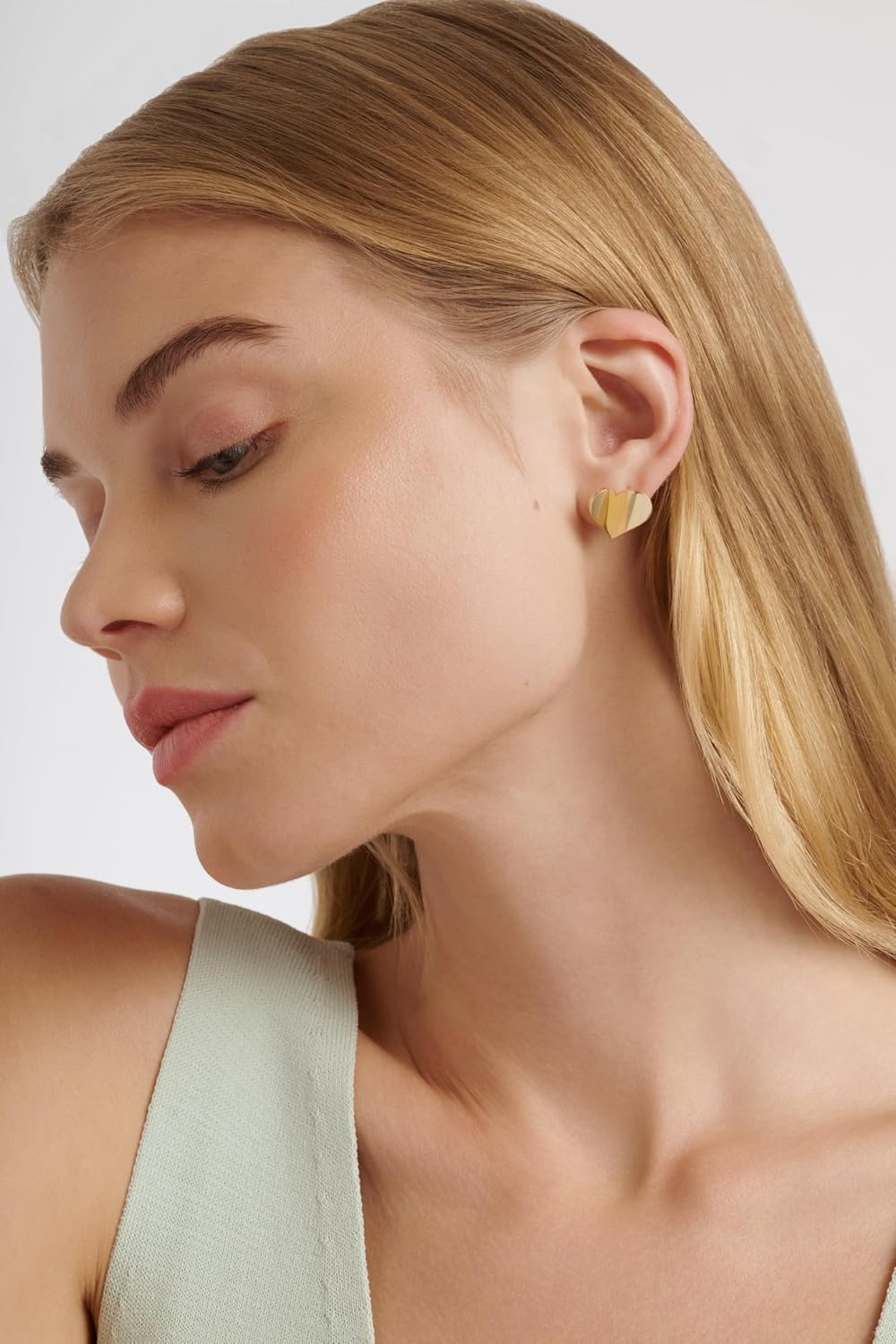 Ted Baker London Heidi Flutter Heart Large Stud Earrings for Women (Gold)