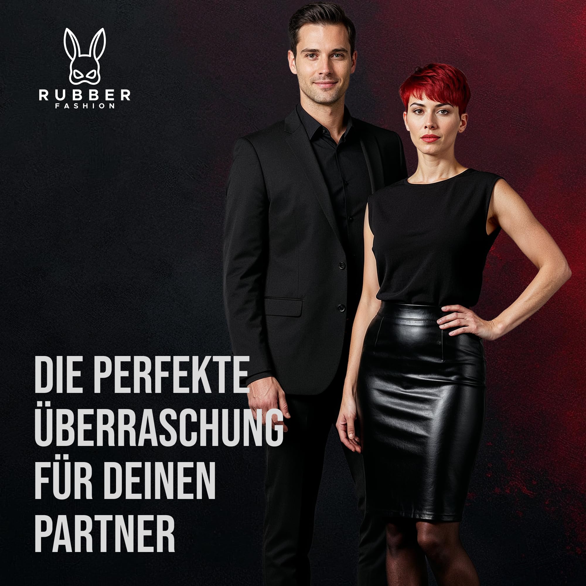 Rubberfashion Leder Midi Rock Damen Knielang - Midi Skirt - Skirts for Women - Outfit Damen für Festival Party Rave und Halloween