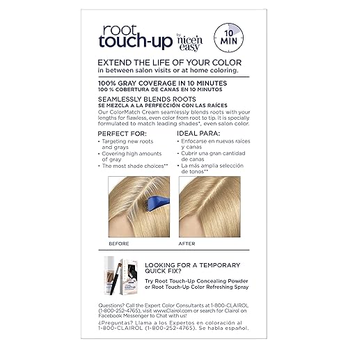 Miniatura 2 de Clairol Nice'n Easy Root Touch-up - Tinte permanente para el cabello, color rubio ceniza claro 9A, paquete de 2 unidades