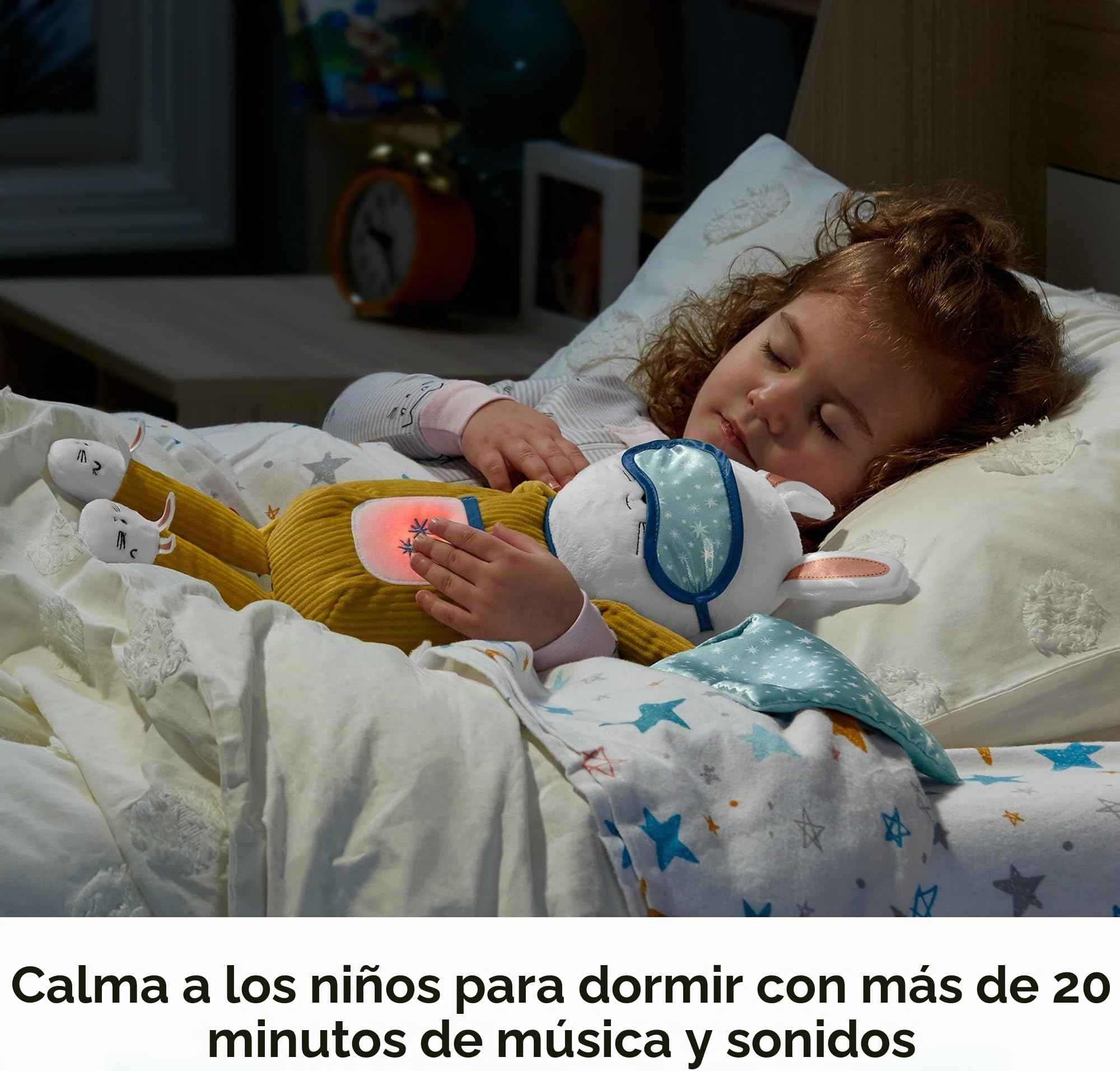 Fisher Price Conejito Dulces Sueños Cuida Tu Rutina, peluche musical ayudante sueño y rutina de dormir para bebés y niños +18 meses (Mattel GMN58)