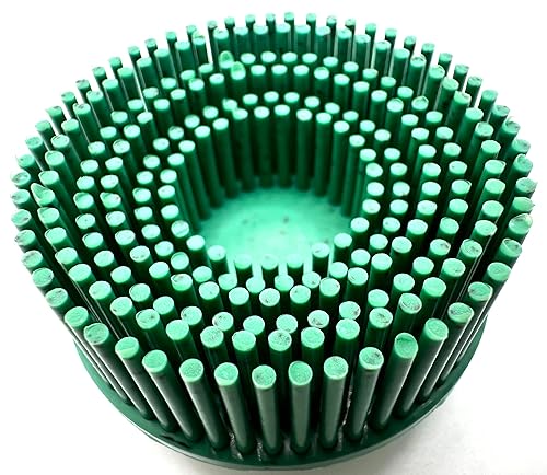 Miniatura 44 de Paquete de 10 discos de cerdas abrasivas de óxido de aluminio y cerámica con bloqueo de rollo de cambio rápido, compatible con soportes Roloc, 10