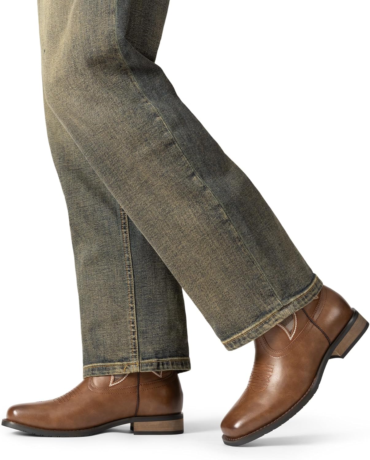 Bruno Marc Men's Durable Cowboy Classic Slip on Western Boots with Chic Embroidered Durable Short Fashionable Western Boots - Image 6