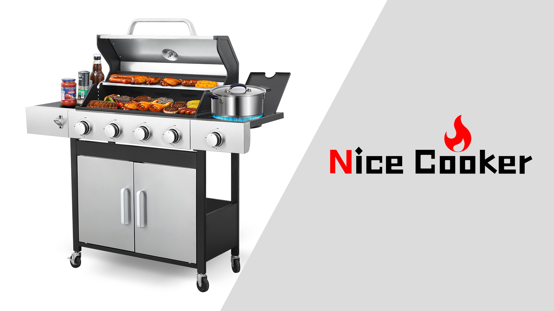 Amazon.com: 4-Burner Propane Gas Grill with Side Burner
