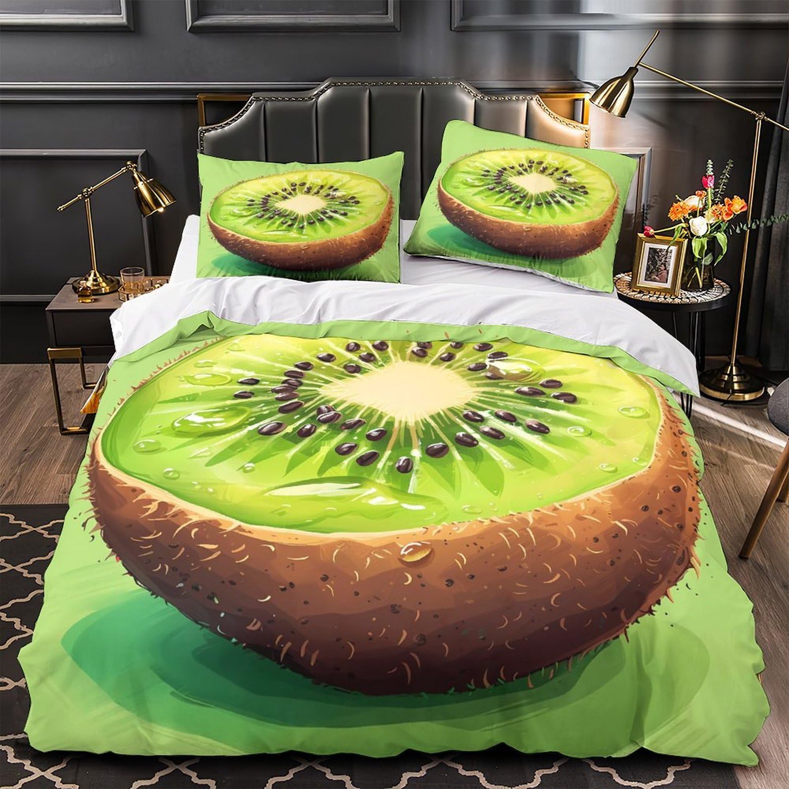 Housse de couette kiwi 140x200 parure de lit microfibre ado