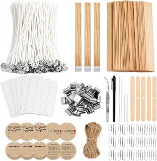 Kerzendocht, Dochte für Kerzen, Kerzen Dochte für Kerzenherstellung, 100 baumwolldocht and 30 Holzdochte für Kerzen, für DIY-Sojawachskerzen, Bienenwachskerzen and Kerzen im Glas