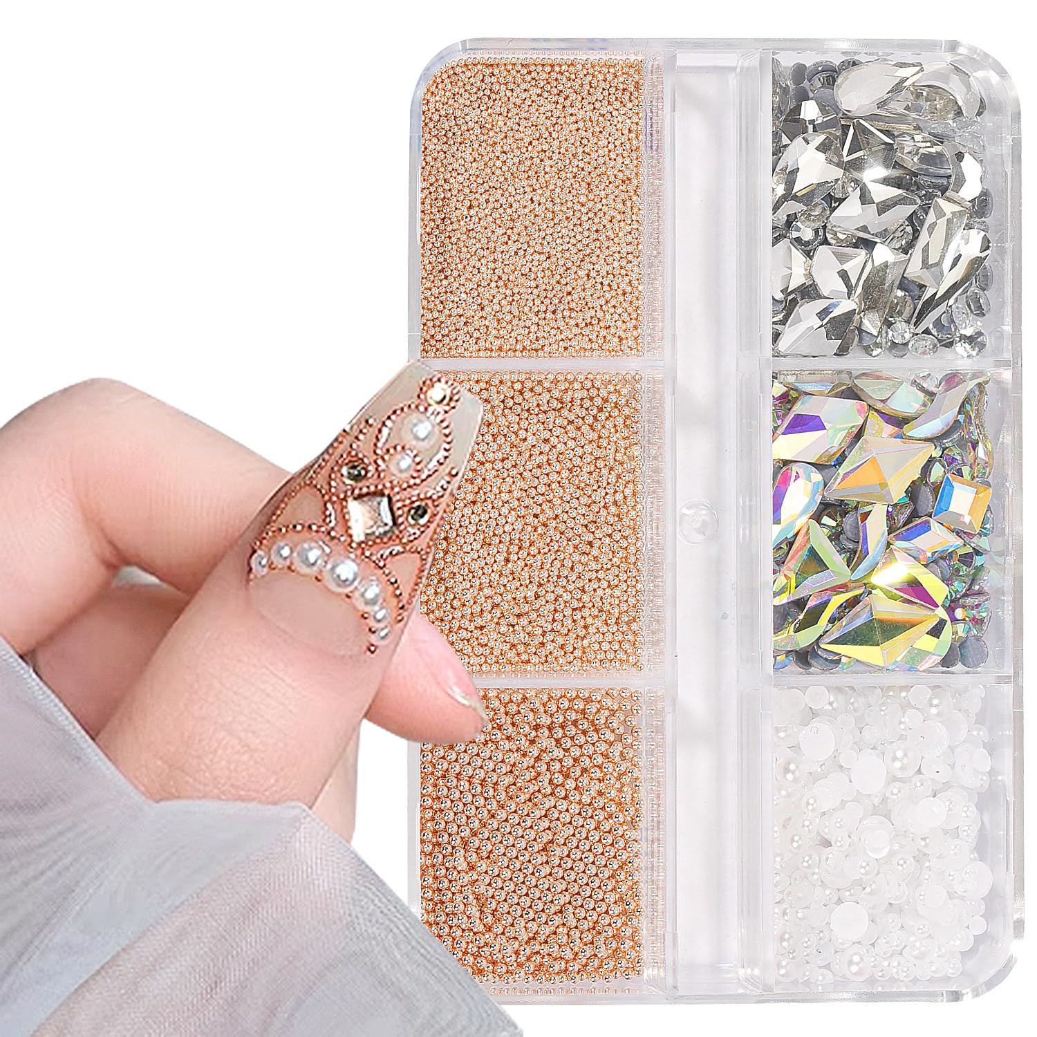 Nail Art Rhinestone Micro Mix In Gold – Winzige Strasssteinchen Für Glamouröse Nageldesigns