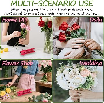 2 Pcs Rose Thorn Remover Stripper Tool,Flower Stem Cleaner Cutter,Efficient Safe for Home Flower/Shop Gardening, Floral Arrangement,DIY and Gardening Work(Rose Red)