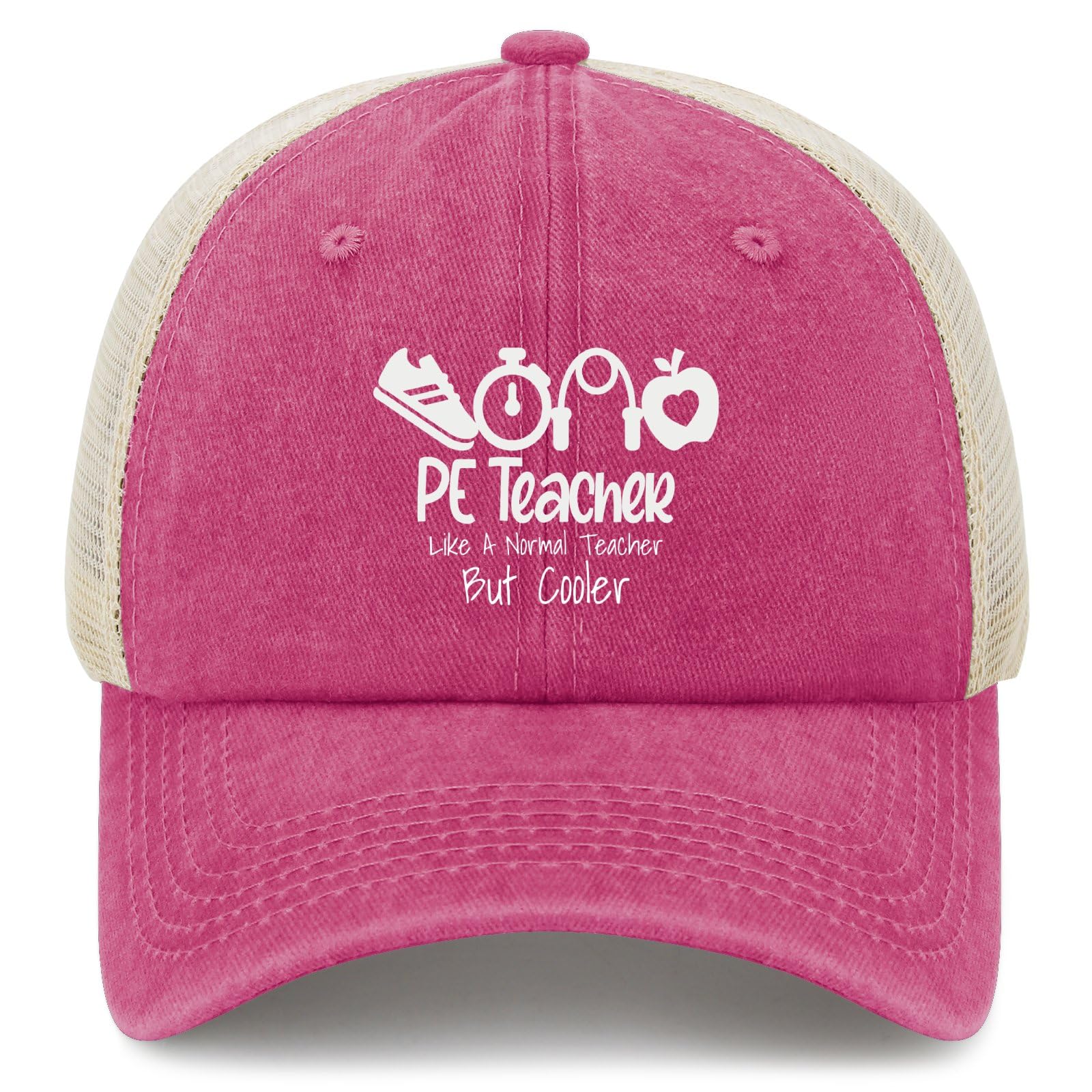 Pe Teacher Like A Normal Teacher But Cooler Hat Cycling Cap for Her Pink
