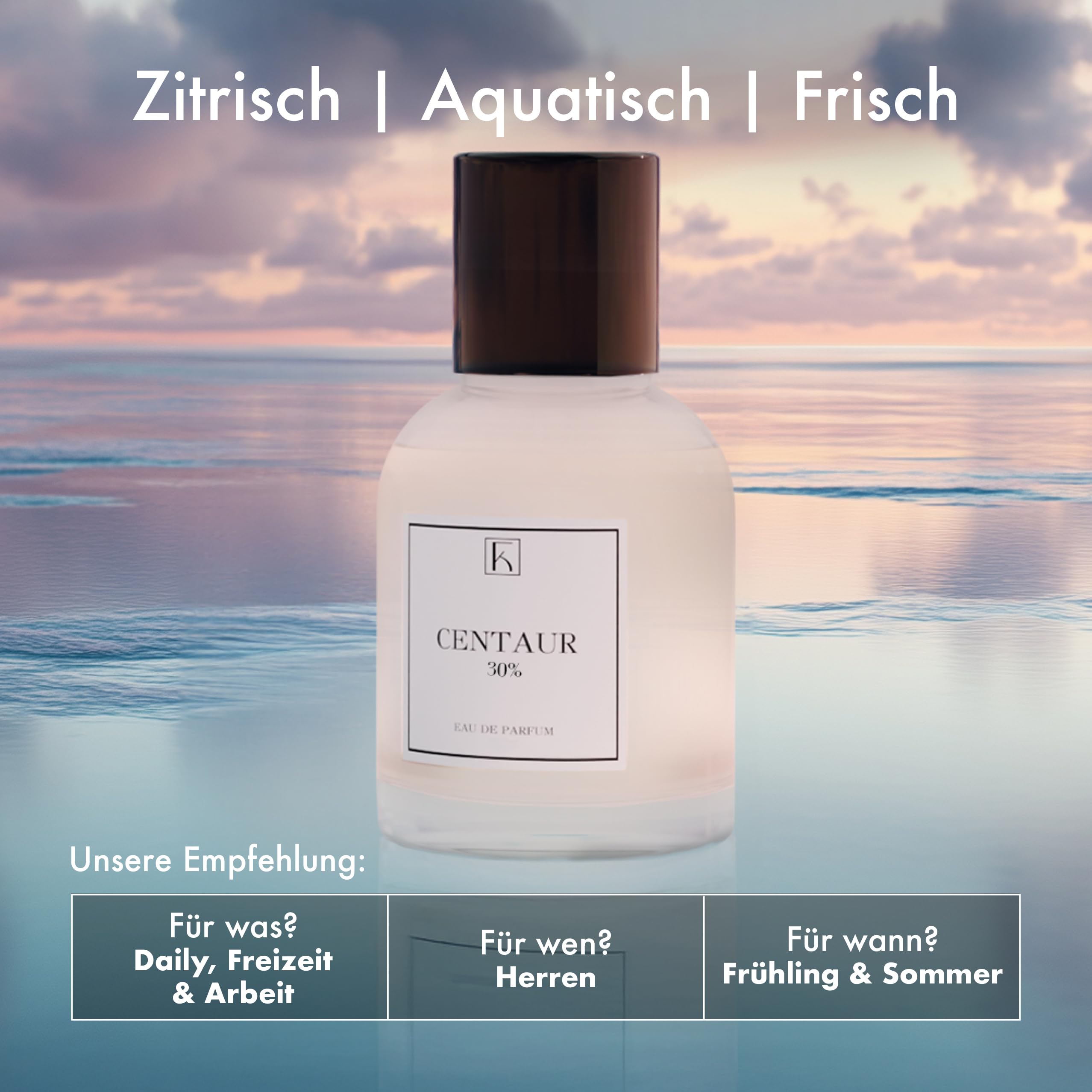 KAZAAR - CENTAUR - 50ml - Extrait de Parfum für Herren - Aquatische Duftnoten von warmer Ambra & schwarzem Tee - mit 30% Parfümöl bis zu 12h lang anhaltender Duft - aus Schweizer Manufaktur