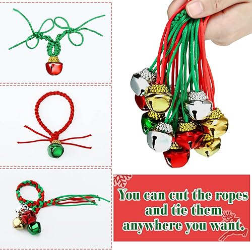 Miniatura 5 de BBTO 120 collares de cascabel de Navidad, collares de luz de Navidad a granel para niños, suministros de fiesta de Navidad, Acero