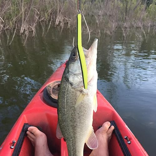 Miniatura 7 de Twistlock - 50 ganchos de pesca con pasador de resorte centrado para señuelos de plástico suave, cebos de agua salada de agua dulce, tamaño 10 20 30