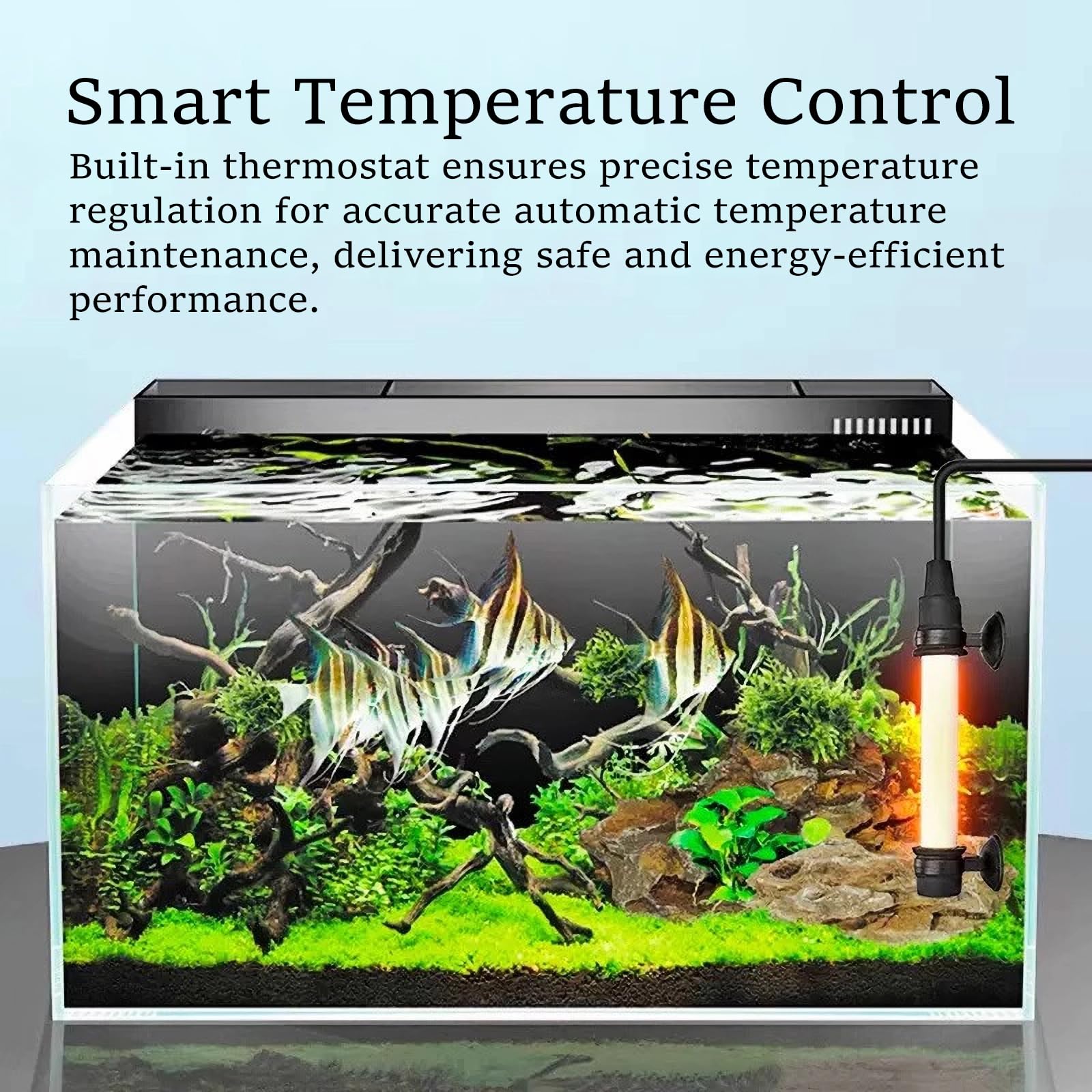 Allcolor Chauffage d'aquarium en quartz 6 - Protection de sécurité - Convient pour une utilisation avec des aquariums d'eau salée et d'eau douce (300 W)