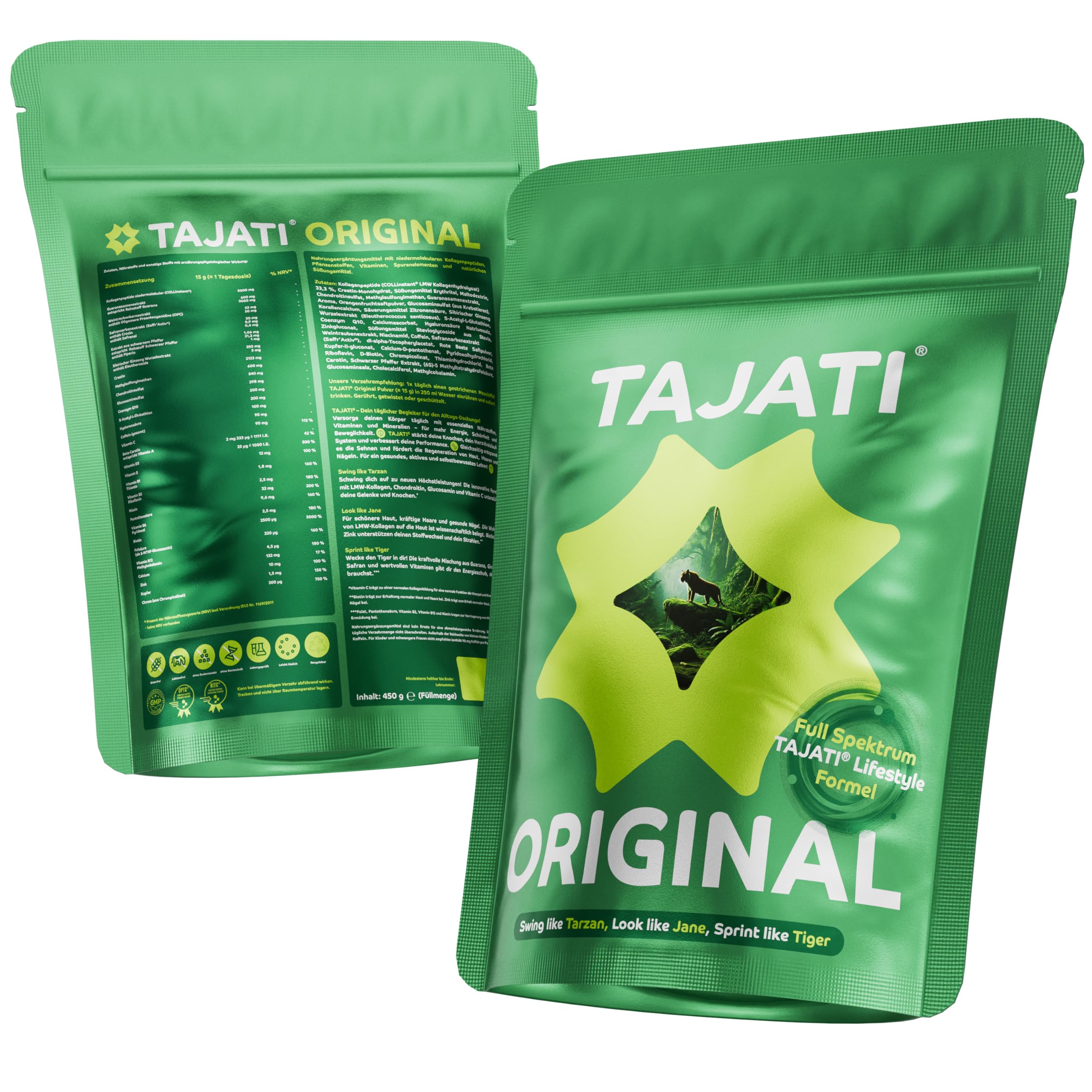 ORIGINAL Collagen Komplex – 30 High-Performance Wirkstoffe & 4x effektiverem COLLinstant® LMW Kollagen < 800 Dalton + Q10, MSM, Safran, B-Komplex & Glutathion