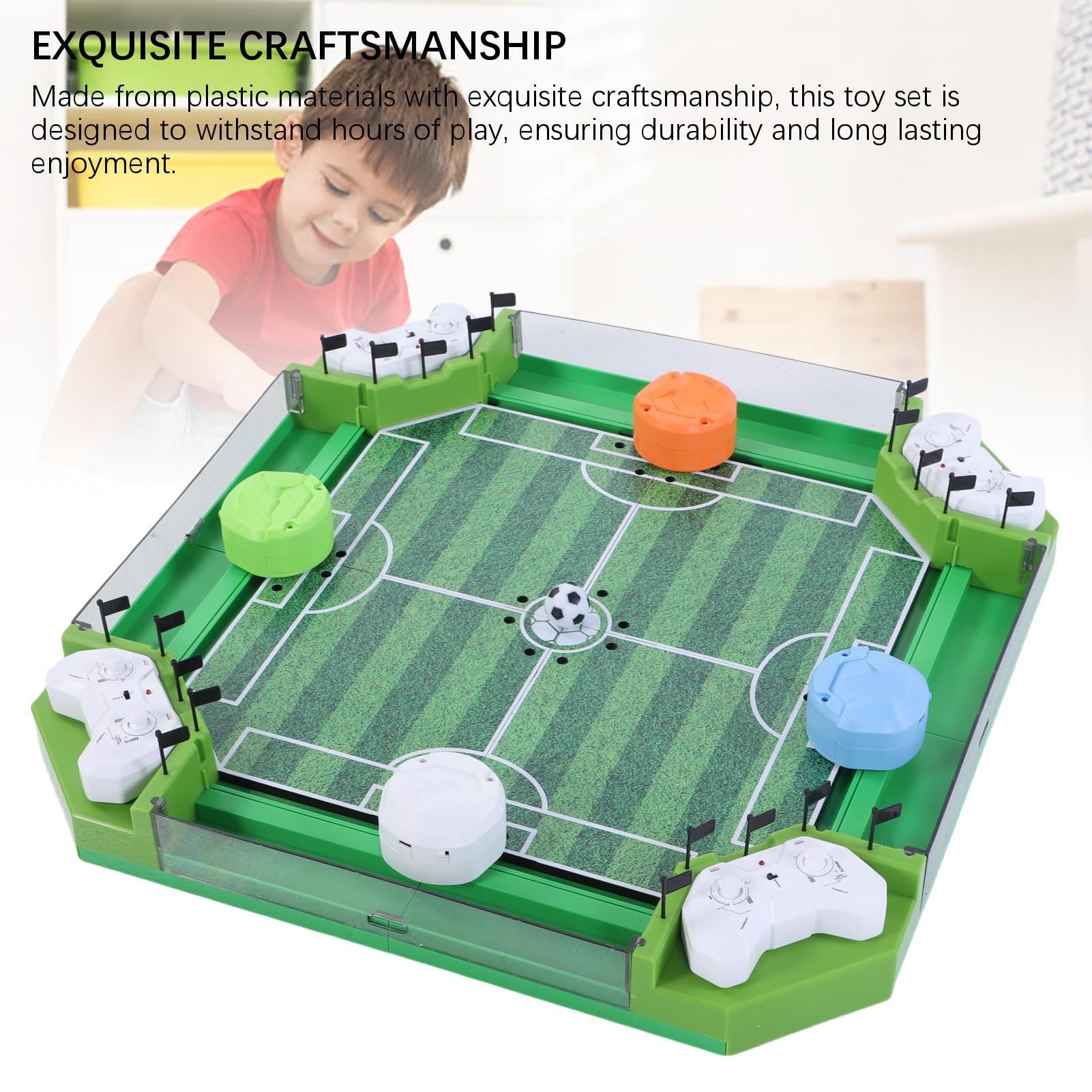 Syrisora Gioco di Calcio Balilla Telecomandato, Gioco da Tavolo di Calcio da Tavolo per Bambini e Adulti con 2 Batterie AA, Design Compatto per Sale Giochi per Feste in Casa