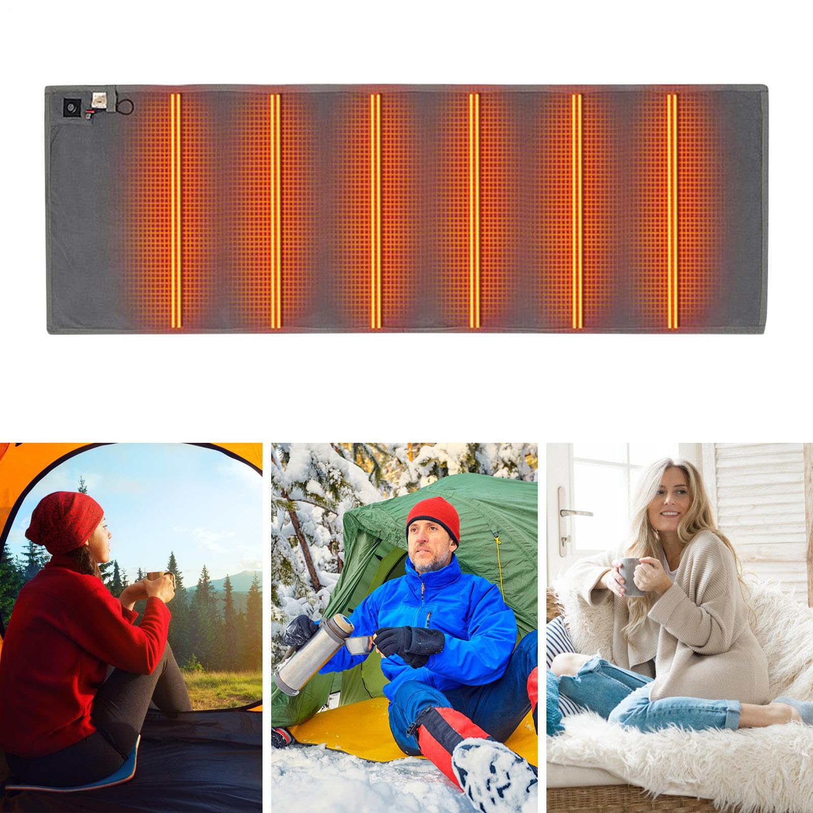 Podgrzewany Wkład Do Śpiwora Składana Ciepła Regulowana Mata | Podgrzewana Mata Do Spania Do Kempingu Dla Mężczyzn I Kobiet Wędrówki Plener Piknik Podróż Przetrwanie