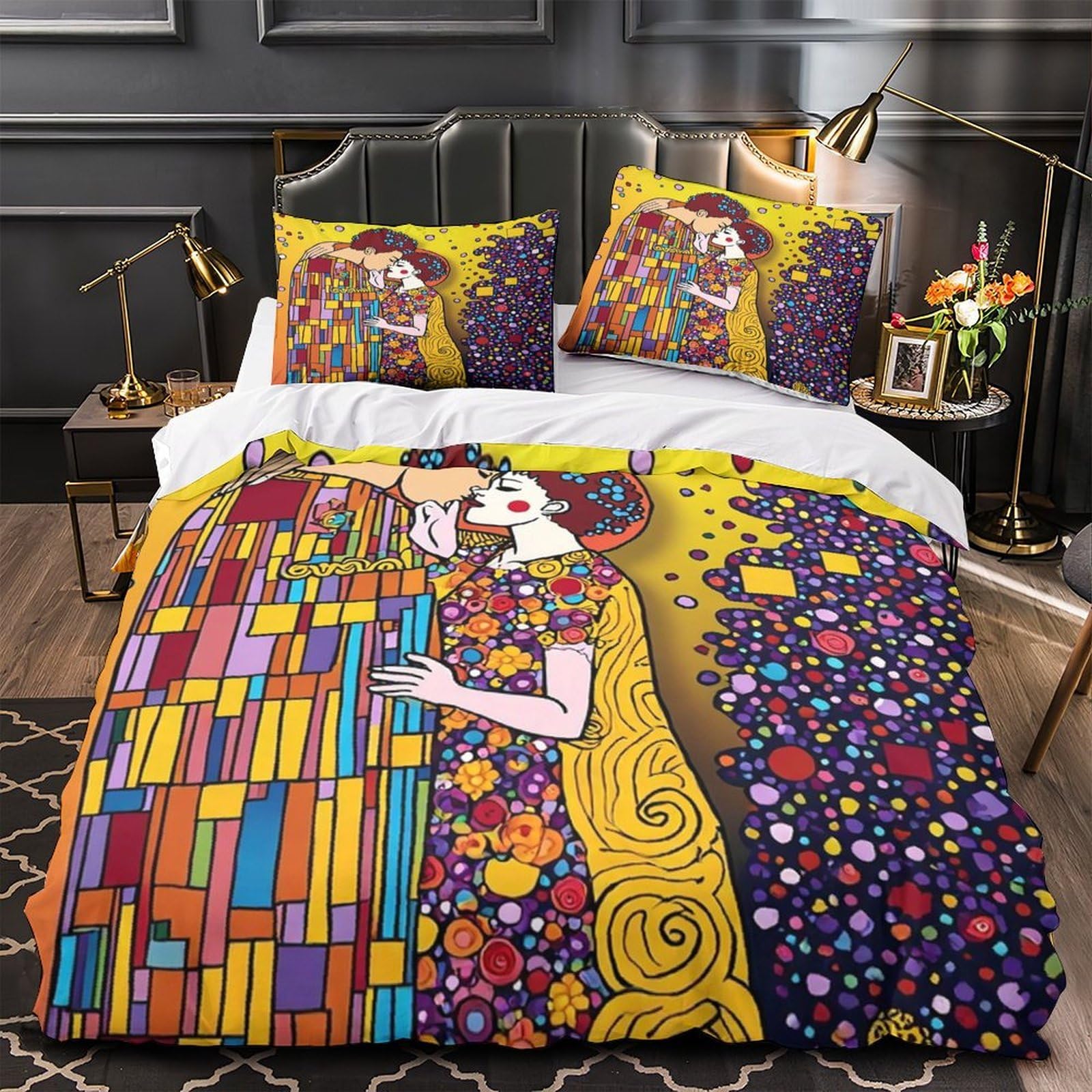 Parure de lit vélo rock métal 200x200cm avec housse de couette en microfibres pour lit double