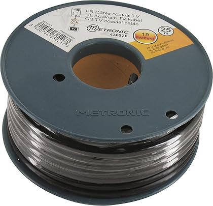 Metronic 438226-Rotolo cavo coassiale bobina lunghezza colore nero Metronic 438226-Rotolo cavo coassiale bobina lunghezza colore nero