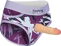 Vista 3 de Lovetoy - Arnés de consolador con correa y arnés de consolador morado suave con junta tórica elástica de silicona de 1.6 pulgadas, juguetes sexuales