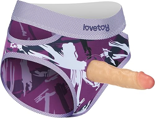 Miniatura 3 de Lovetoy - Arnés de consolador con correa y arnés de consolador morado suave con junta tórica elástica de silicona de 1.6 pulgadas, juguetes sexuales