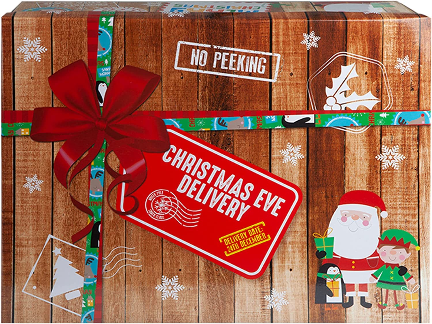 Pms Medium Vfm - Christmas Eve Delivery Box - Elf Delivery Box, Favour Boxes, Table Favours For Xmas, Christmas Eve Boxes Empty, Small Gifts, For Kids, Adults