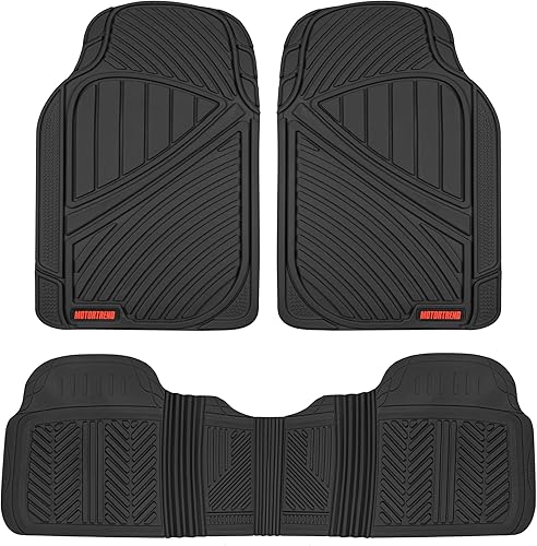 Miniatura 2 de Motor Trend FlexTough Performance All Weather Rubber Car Floor Mats with Cargo Liner – Full Set Front & Rear Floor Mats for Cars Truck SUV,