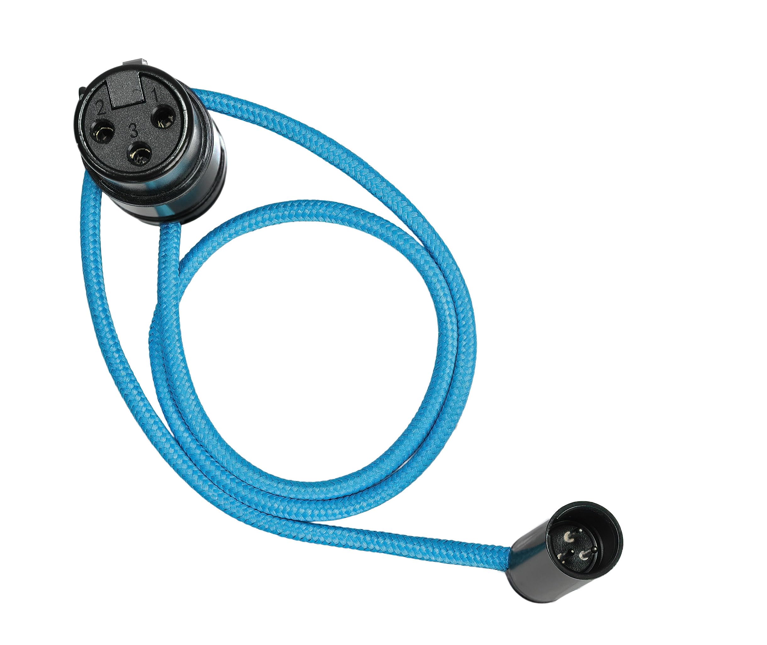 KONDOR BLUE Cable de audio Mini XLR (TA3) en ángulo recto de 17 pulgadas a XLR en ángulo recto | Mini XLR macho de 3 pines a XLR hembra, cable de micrófono equilibrado blindado para equipos de audio