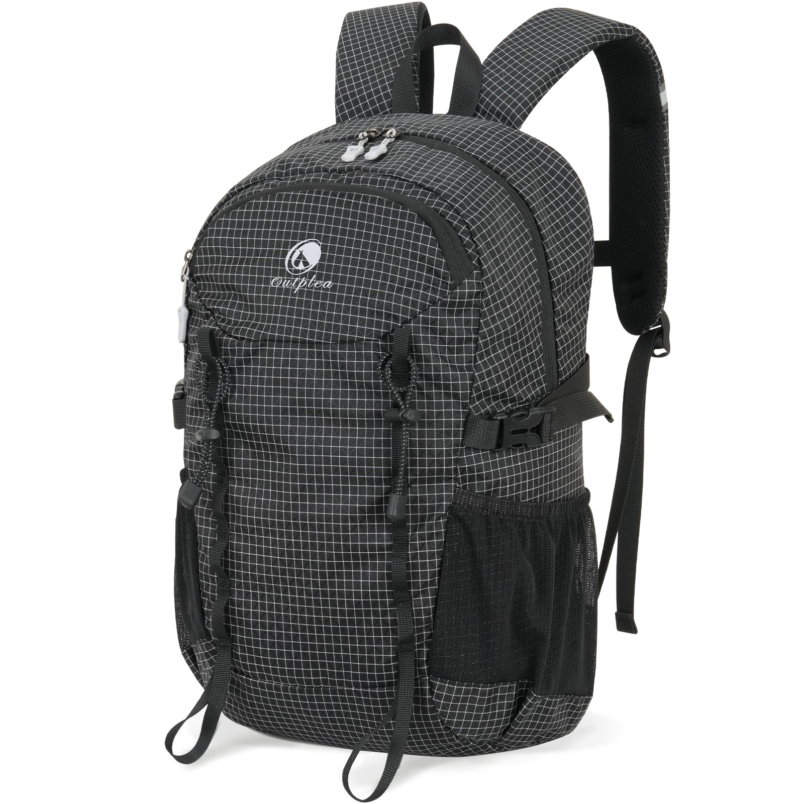 Outplea Small Hiking Backpack Waterproof, 20L Travel Daypack Lightweight Women Men, Sports Rucksack for Camping Walking Cycling, Black