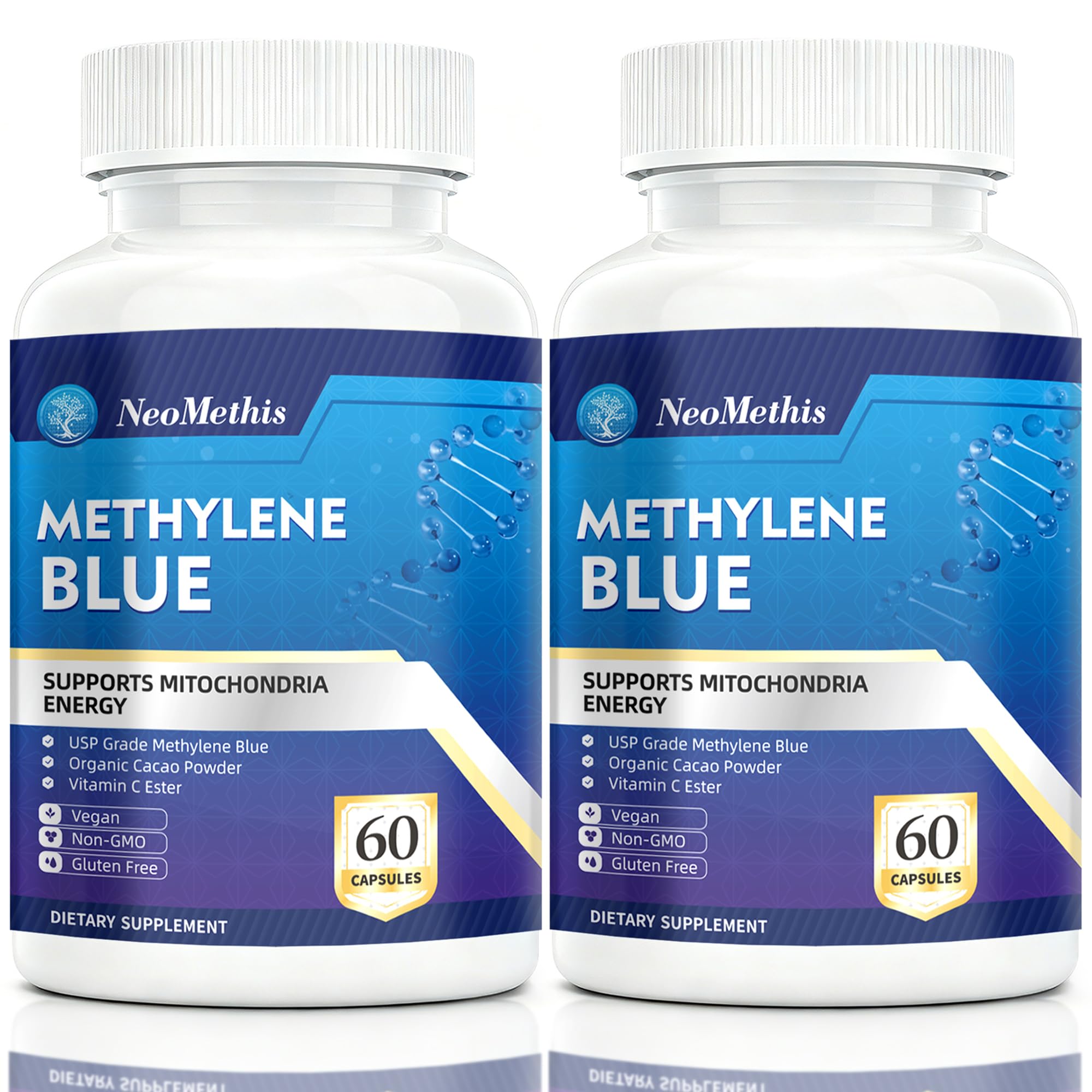 Methylene Blue Capsules, USP Grade | High Purity Formula with Vitamin C Ester | Memory, Focus & Natural Energy Support | Third Party Tested, 60 Capsules — Amazon image 9