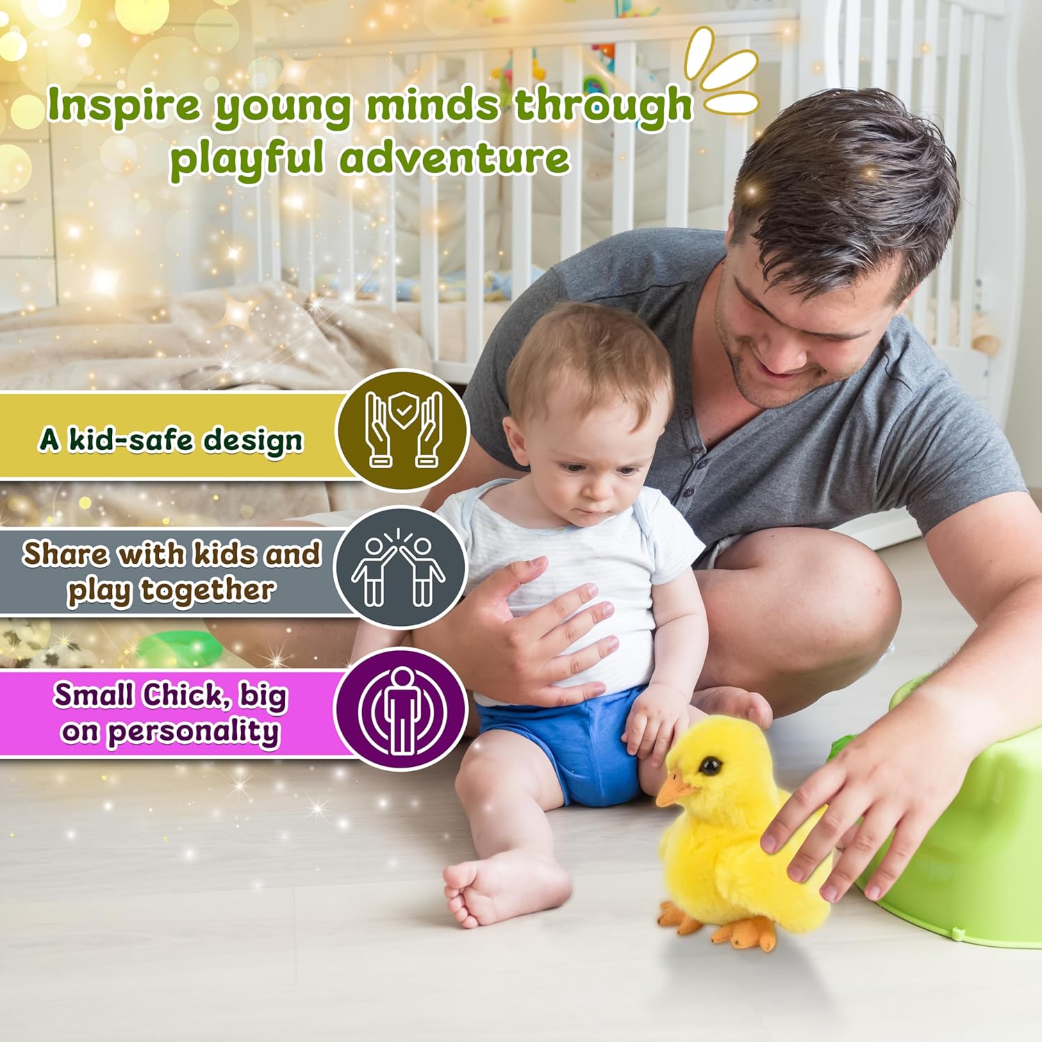 Forest & Twelfth 6" Stuffed Chicken, Soft Plush Toy, Cute Stuffed Animal for Boys and Girls, Realistic Looking Small Stuffed Animals, Nursery and Room Decor (6" Chicken) - Image 7