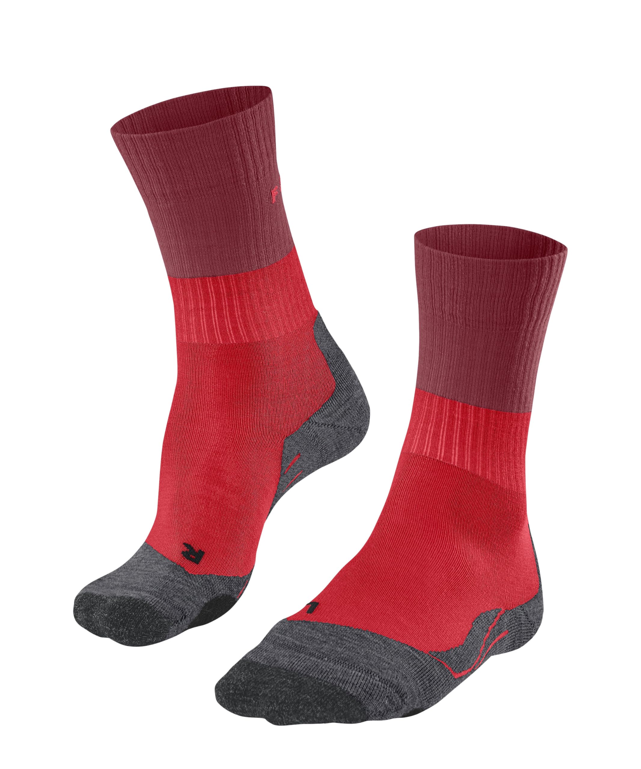 FALKE Women's TK2 Explore W So Wool Thick Anti-Blister Hiking Socks 1 Pair, Red Big 8178, 7-8