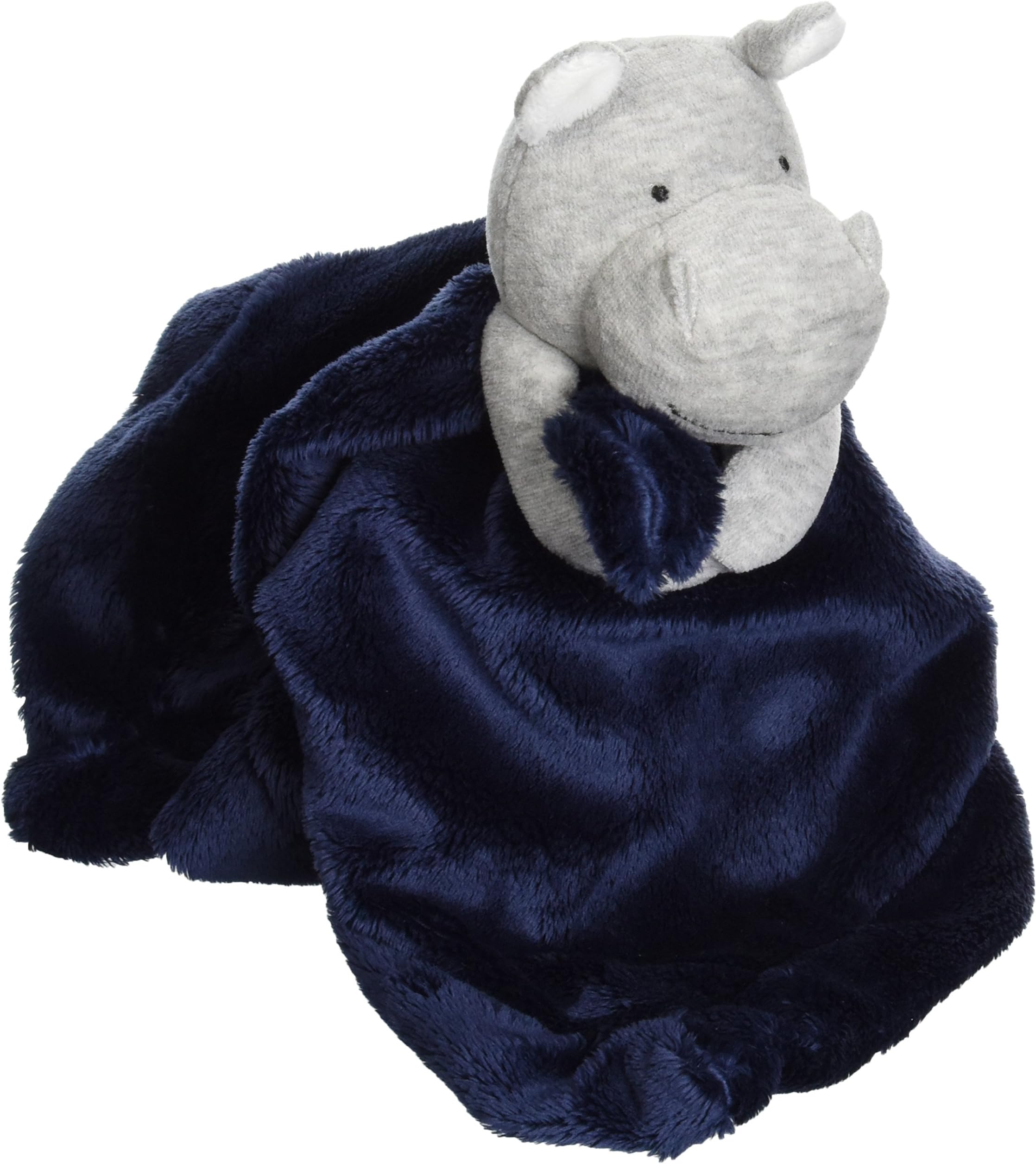 Carter's Plush Security Blanket Hippo, Grey/Navy