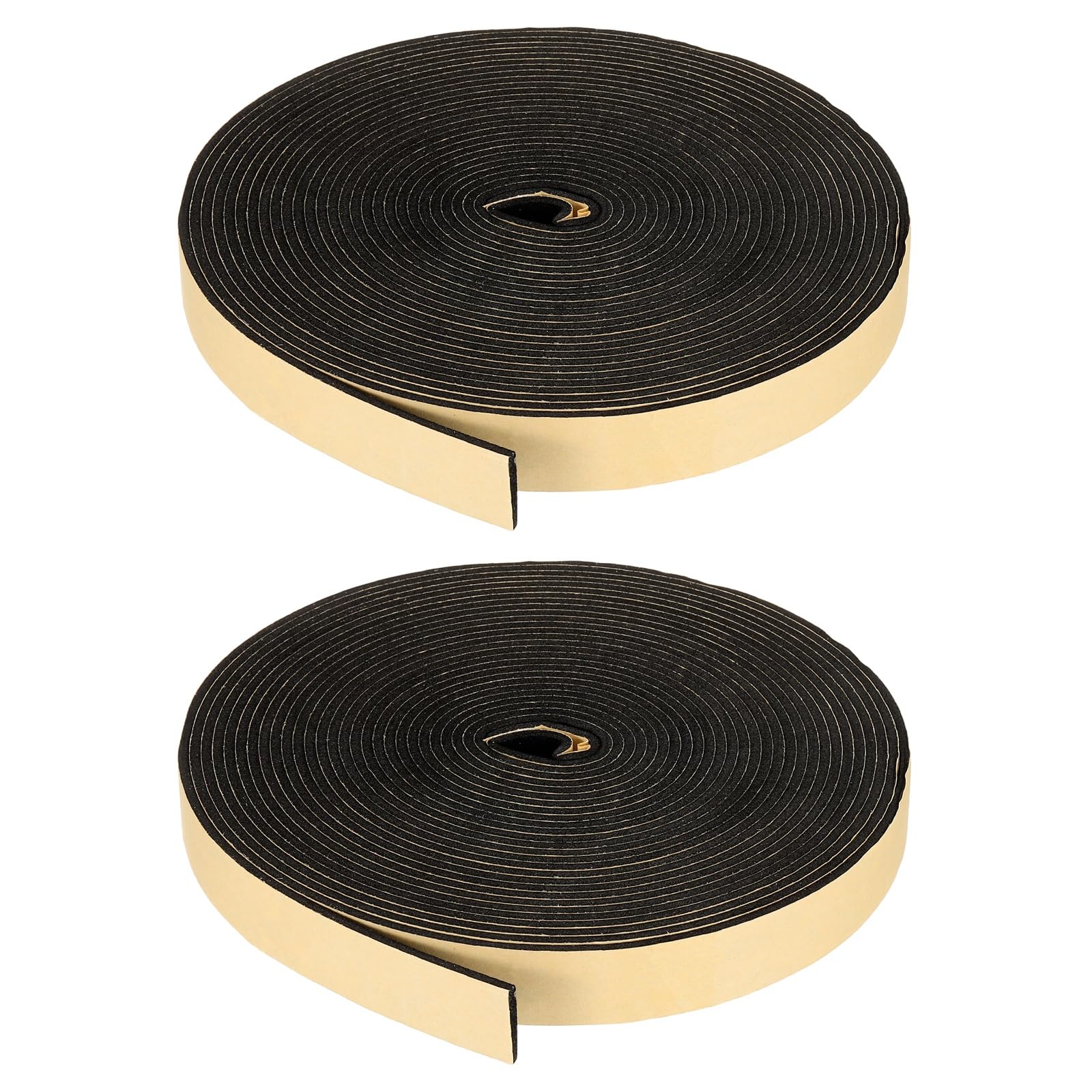 PATIKIL Foam Insulation Tape, 2Pcs 25mm W x 3mm t x 10 Meter Self Adhesive Weather Stripping Door Seal Strip for Door Window Air Conditioning, Black