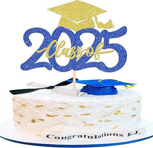 1 pieza de decoración para pastel de clase 2023 con purpurina, tapa de graduación 2023, decoración de pastel de felicitaciones para fiesta temática