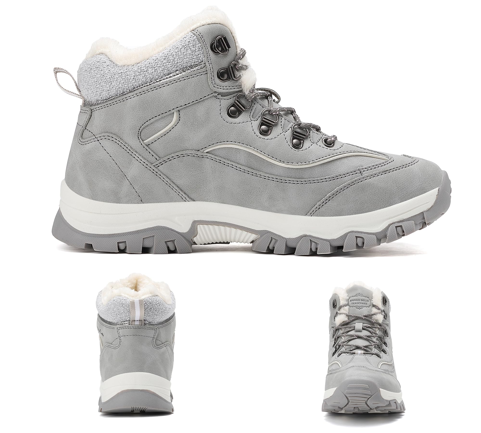 ARRIGO BELLO Donna Stivali da Neve Invernali Scarpe Allineato Pelliccia Caloroso Caviglia Piatto Stivaletti Sportive Boots Escursionismo 36-41