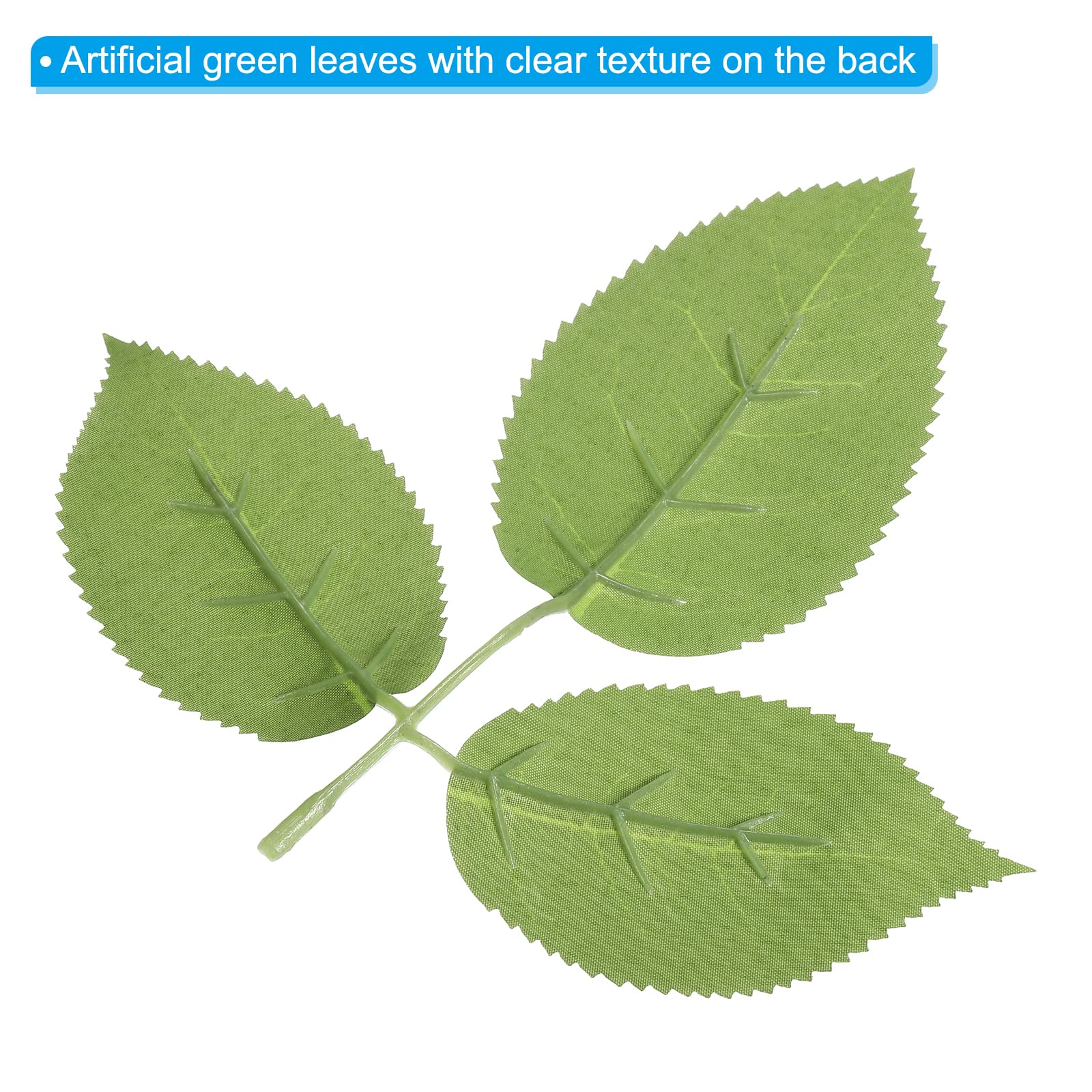 PATIKIL 6.3x6.3 Artificial Silk Rose Leaf - Image 3